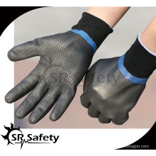 SRSAFETY Guantes resistentes al aceite / guantes de nitrilo de espuma negra completos revestidos industriales acabado arenoso